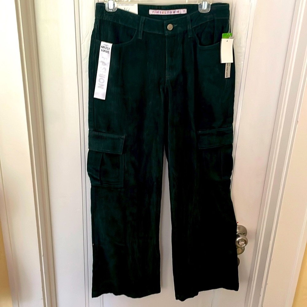 Tinseltown‎ Nordstrom NWT Emerald Green Cargo Low-RiseCorduroy size 7/28